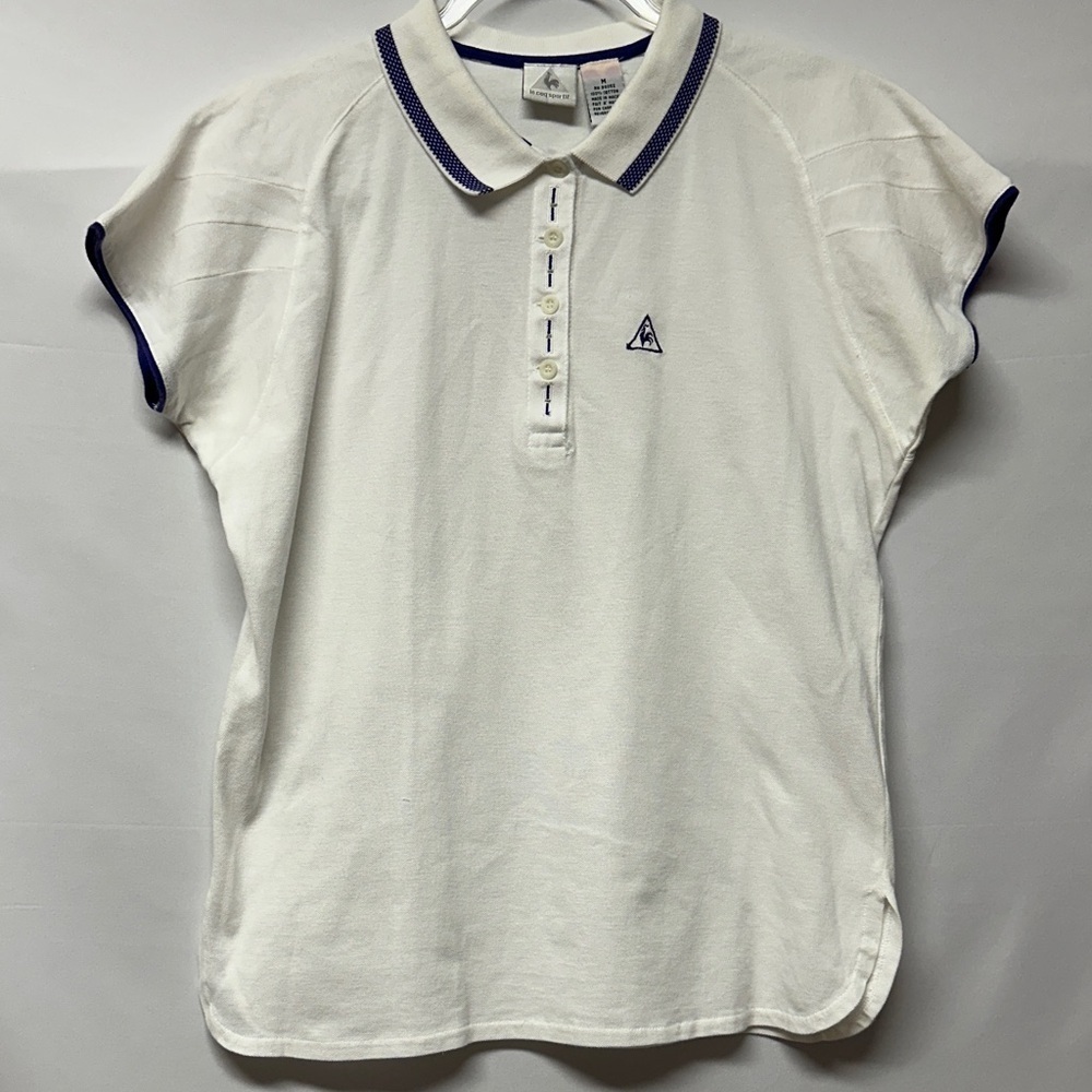 Le Coq Sportif White Polo Size M